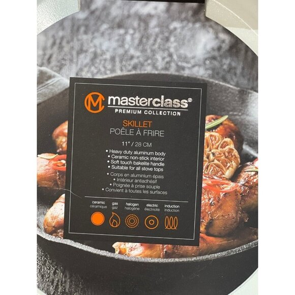 Master Class Skillet 3 Pc. Set 8" 9.5" 11" Non-Stick Ceramic Coating NEW! - Picture 3 of 6